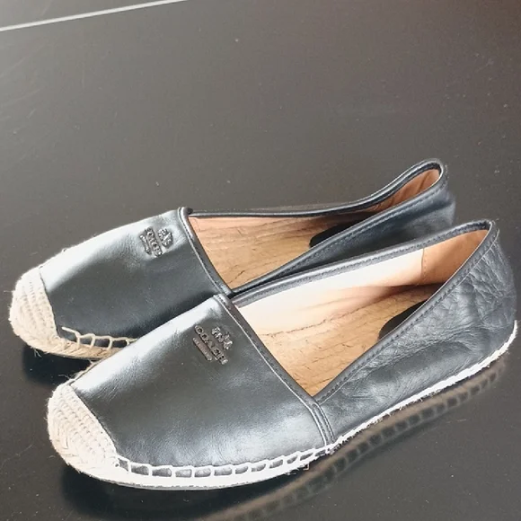 Coach Black Leather Slip On Shoes - Picture 12 of 12